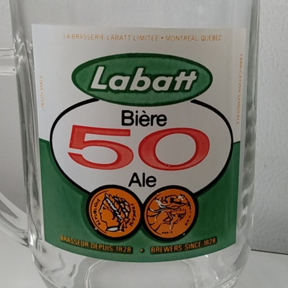 COPY - Vintage Labatt Biere 50 Ale Glass Mug - Picture 2 of 6